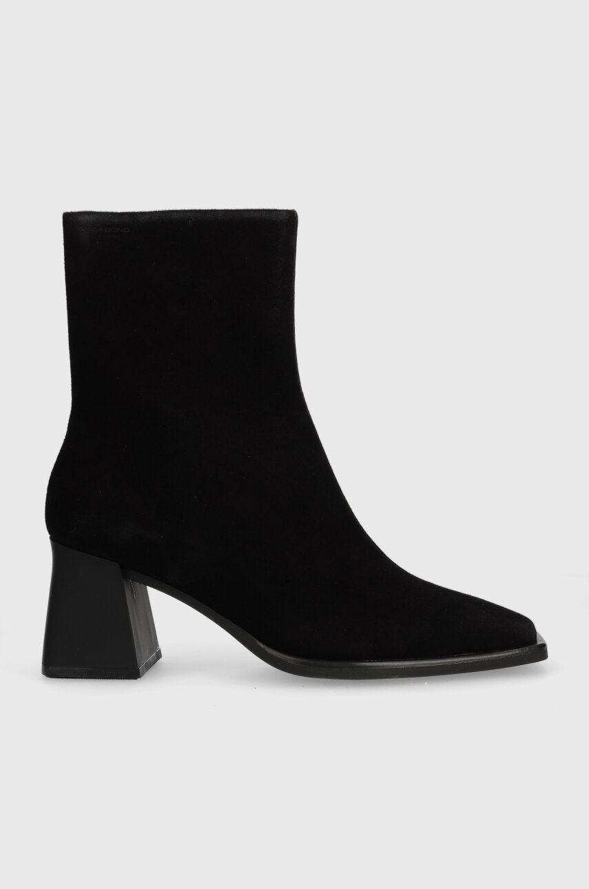 Semišové boty Vagabond Shoemakers HEDDA dámské, černá barva, na podpatku, 5002.040.20 - černá - 
