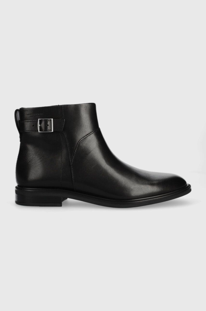 Levně Kožené kotníkové boty Vagabond Shoemakers FRANCES 2.0 dámské, černá barva, na plochém podpatku, 5606.101.20
