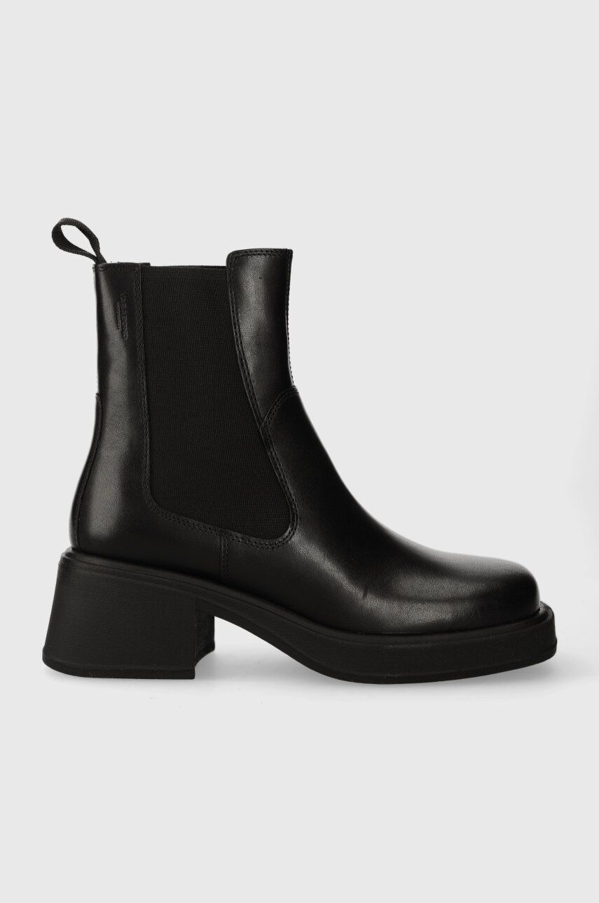 Kožené kotníkové boty Vagabond Shoemakers DORAH dámské, černá barva, na podpatku, 5642.001.20