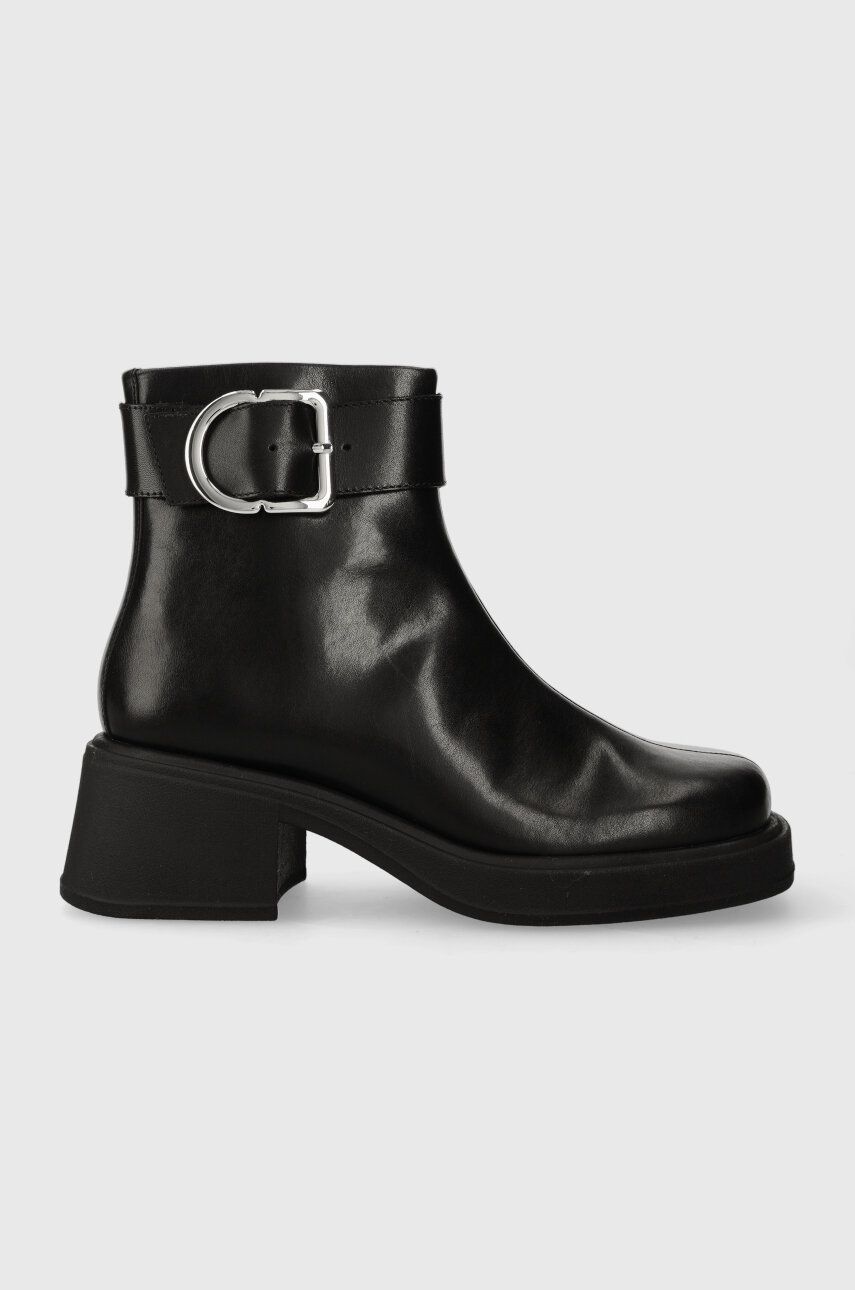 Levně Kožené kotníkové boty Vagabond Shoemakers DORAH dámské, černá barva, na podpatku, 5642.201.20