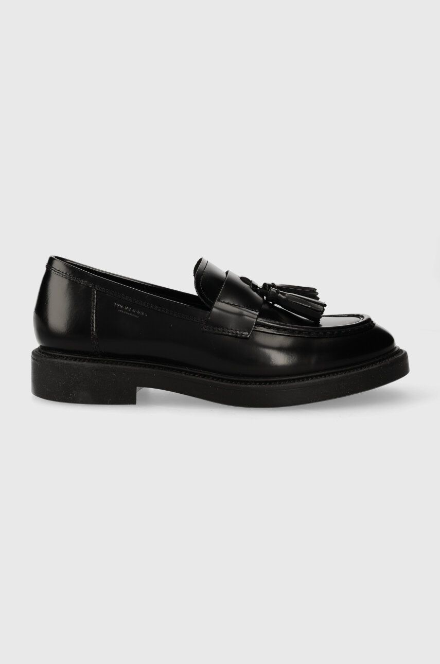 Kožené mokasíny Vagabond Shoemakers ALEX W dámské, černá barva, na plochém podpatku, 5648.004.20 - č