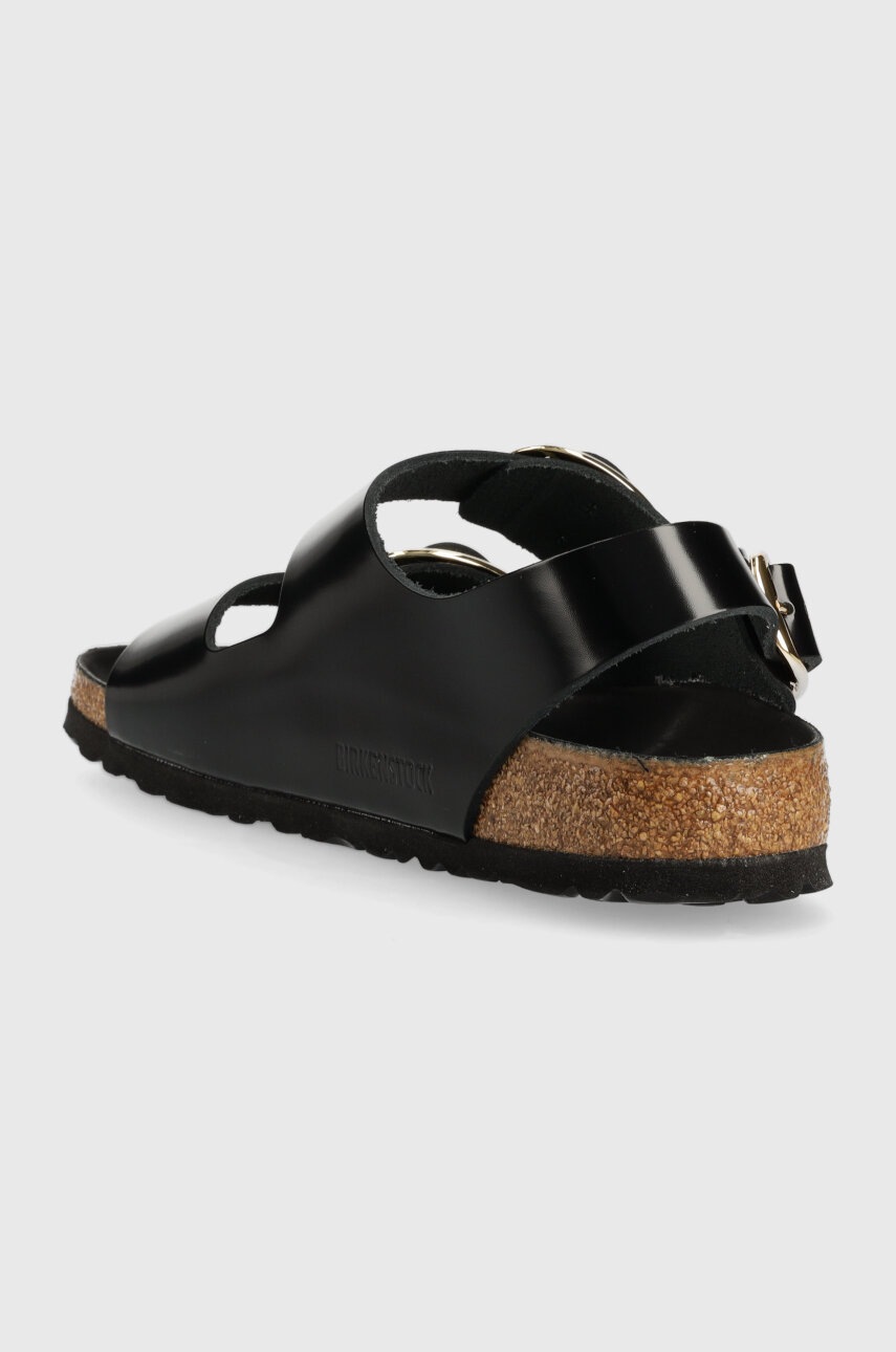 Birkenstock Sandale De Piele Milano Big Buckle Femei, Culoarea Negru 1024211