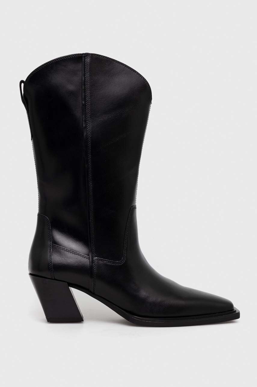 Levně Westernové kožené boty Vagabond Shoemakers ALINA dámské, černá barva, na podpatku, 5421.501.20