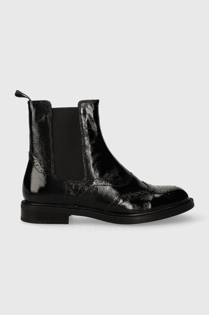 Kožené kotníkové boty Vagabond Shoemakers AMINA dámské, černá barva, na plochém podpatku, 5603.160.2
