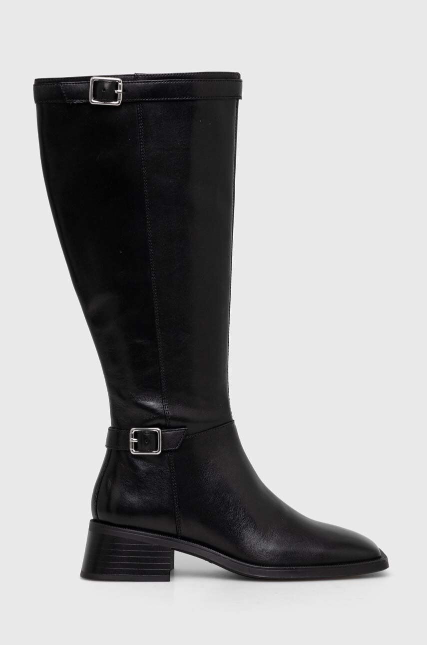 Levně Westernové kožené boty Vagabond Shoemakers BLANCA dámské, černá barva, na podpatku, 5617.101.20