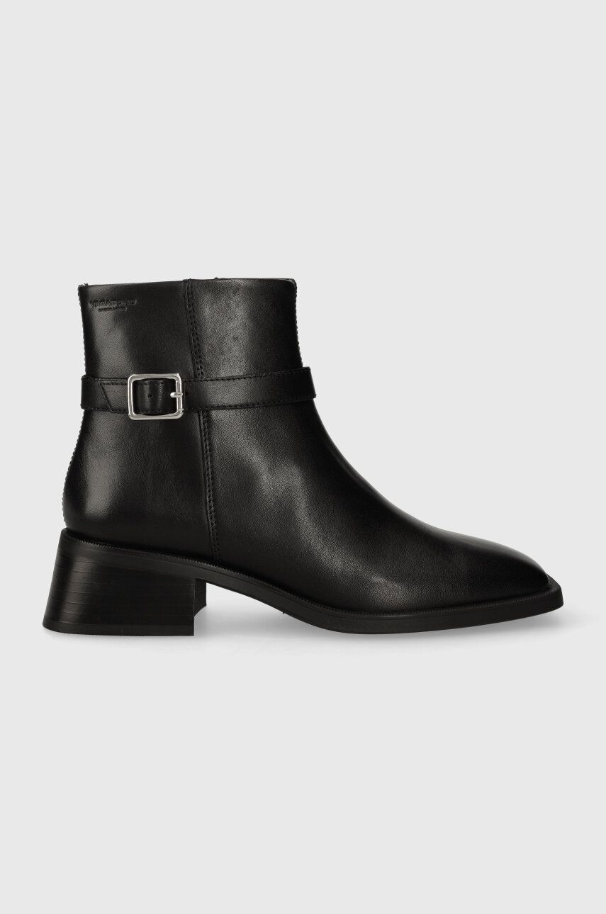 Kožené kotníkové boty Vagabond Shoemakers BLANCA dámské, černá barva, na plochém podpatku, 5617.301.
