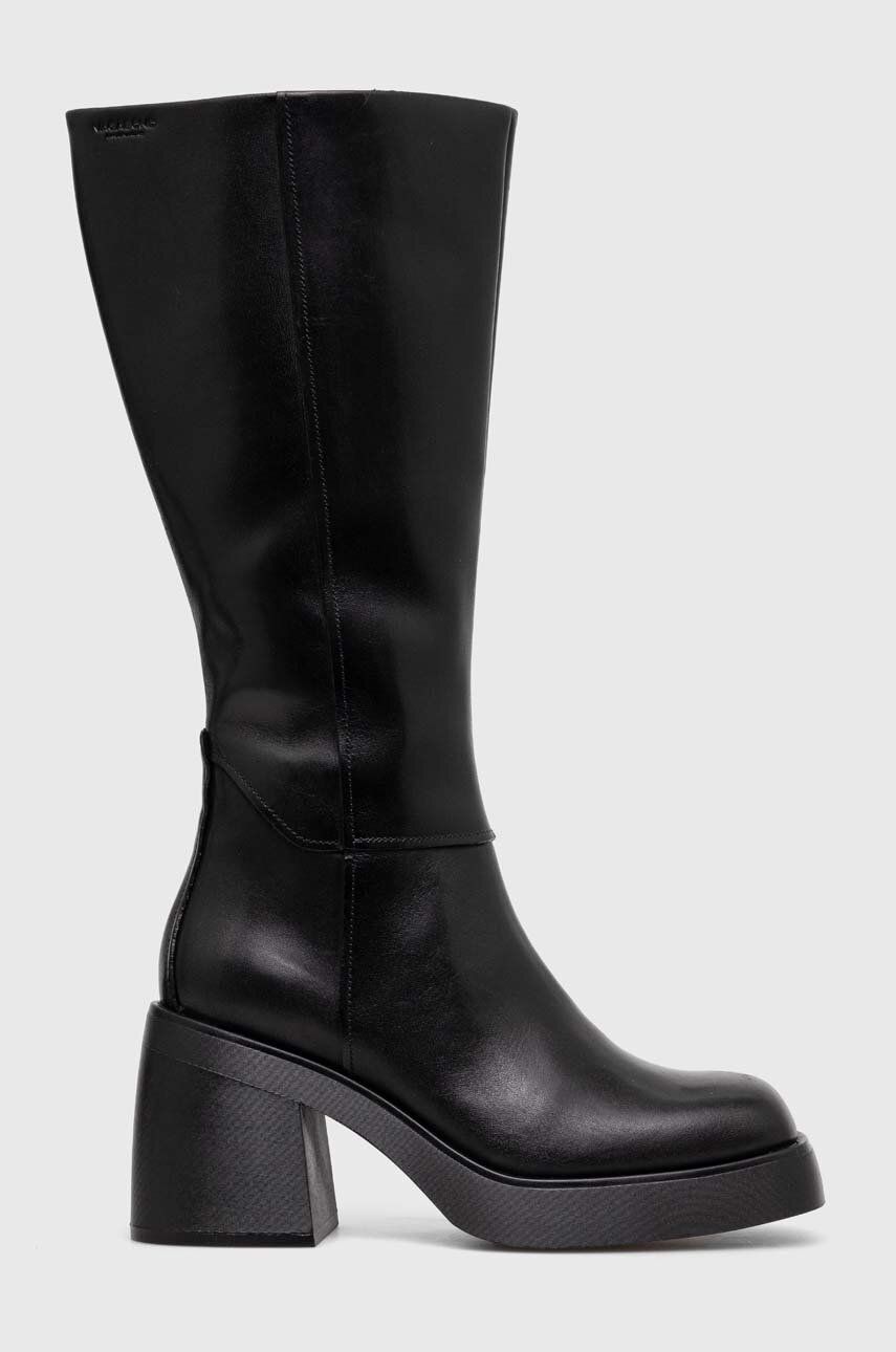 Levně Kožené kozačky Vagabond Shoemakers BROOKE dámské, černá barva, na podpatku, 5644.101.20