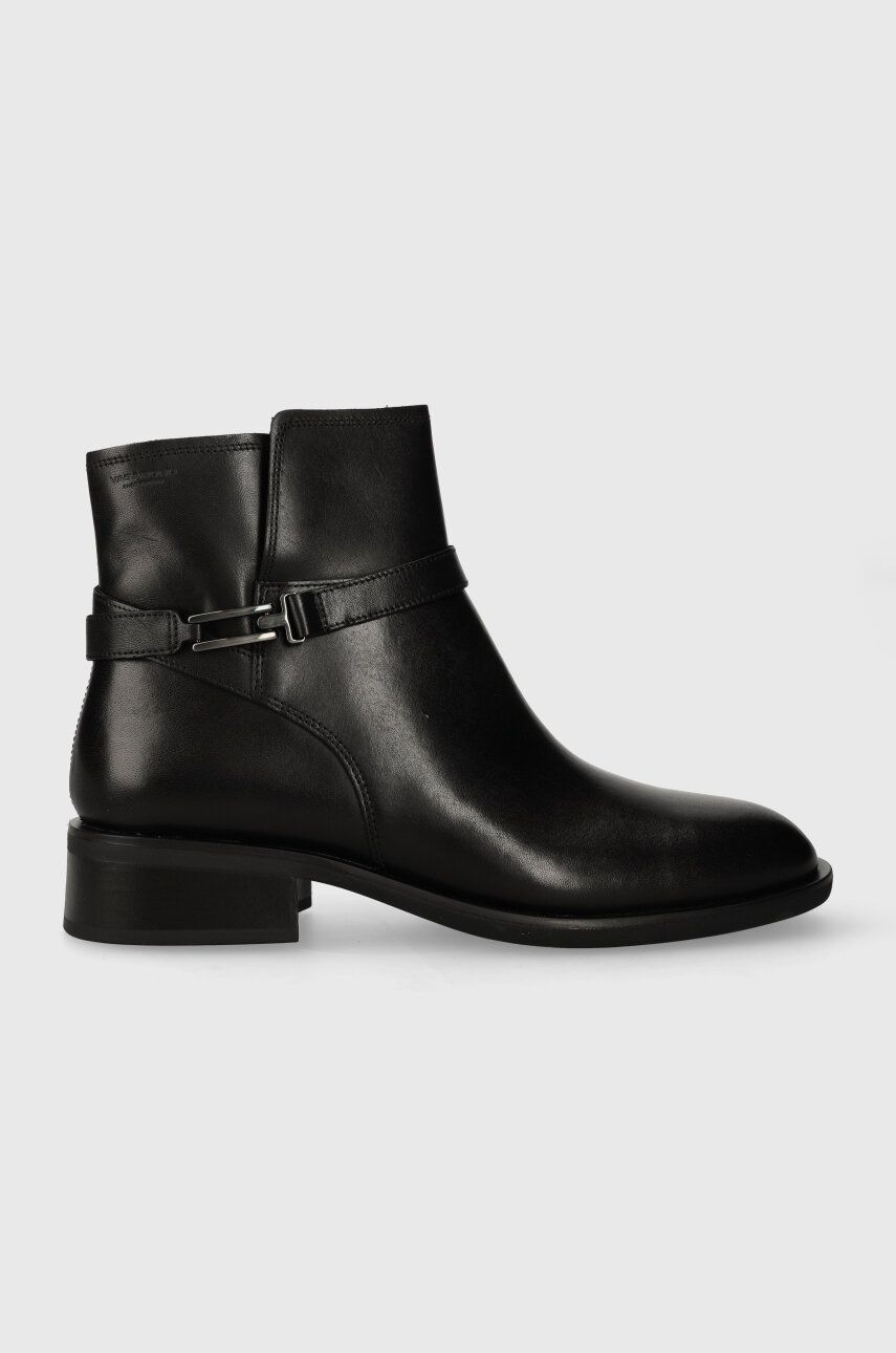Kožené kotníkové boty Vagabond Shoemakers SHEILA dámské, černá barva, na plochém podpatku, 5635.301.20