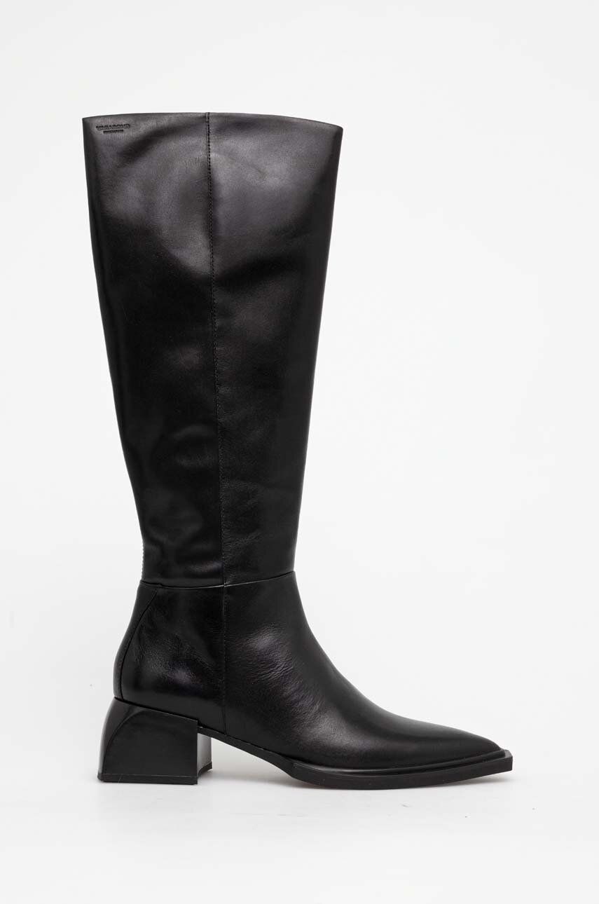 Levně Kožené kozačky Vagabond Shoemakers VIVIAN dámské, černá barva, na podpatku, 5453.101.20