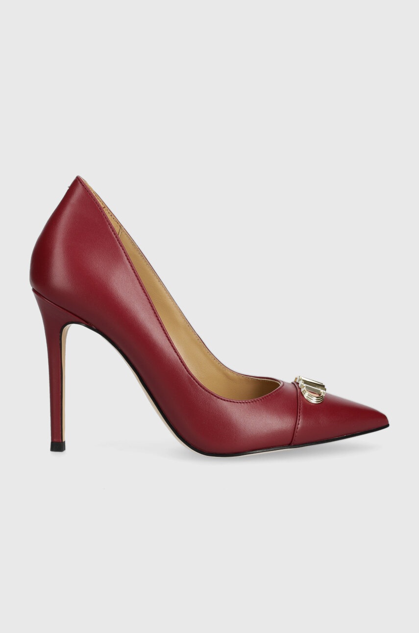 Michael Michael Kors Stilettos De Piele Parker Culoarea Bordo, 40f3pkhp1l