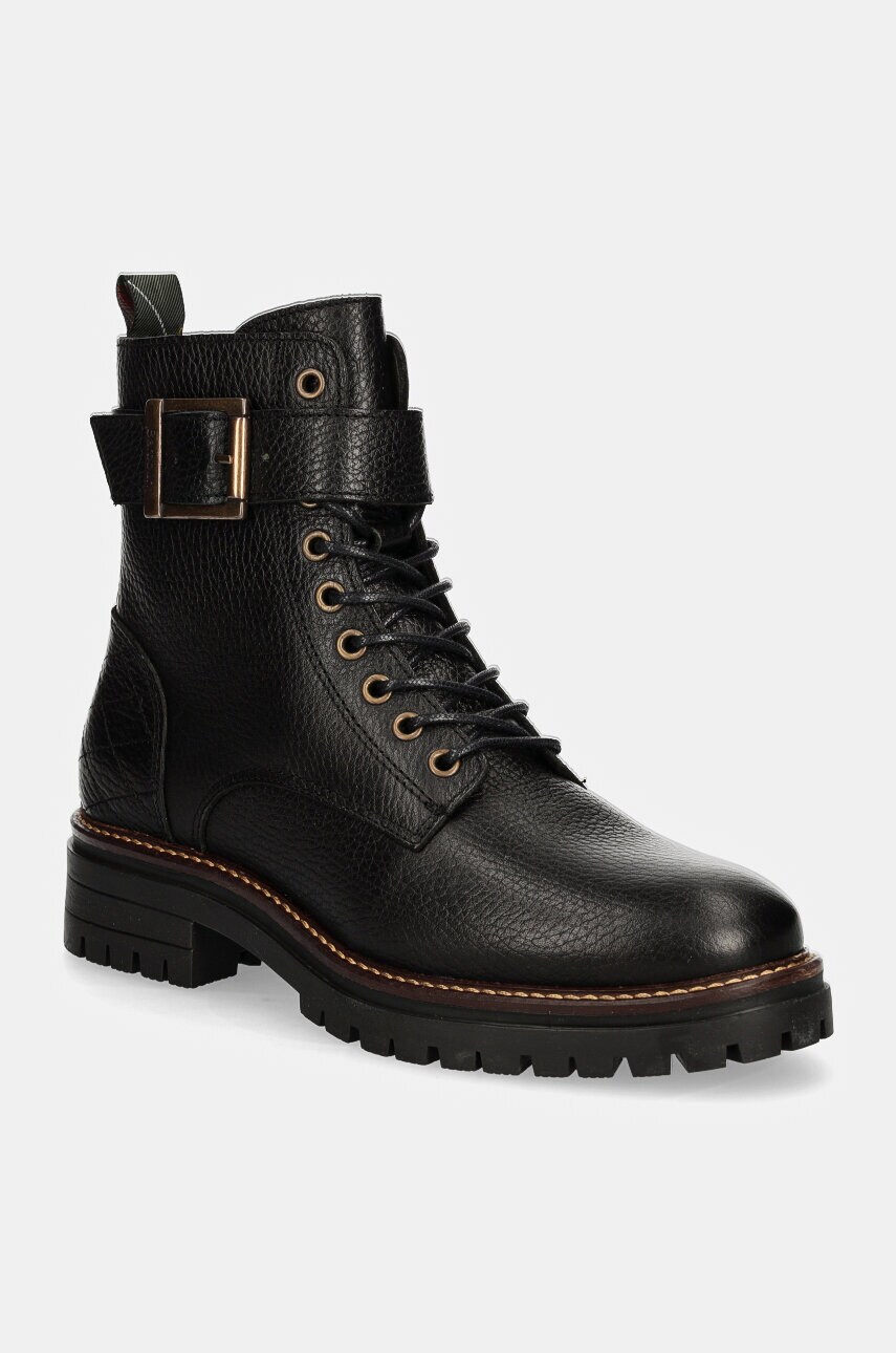 Barbour botine Heidi femei, culoarea negru, cu toc plat, LFO0637BK52
