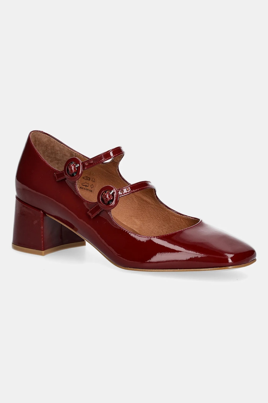 Jonak pantofi de piele DELOU VERNIS culoarea bordo, cu toc drept, 3300198 Jonak pantofi de piele DELOU VERNIS culoarea bordo, cu toc drept, 3300198