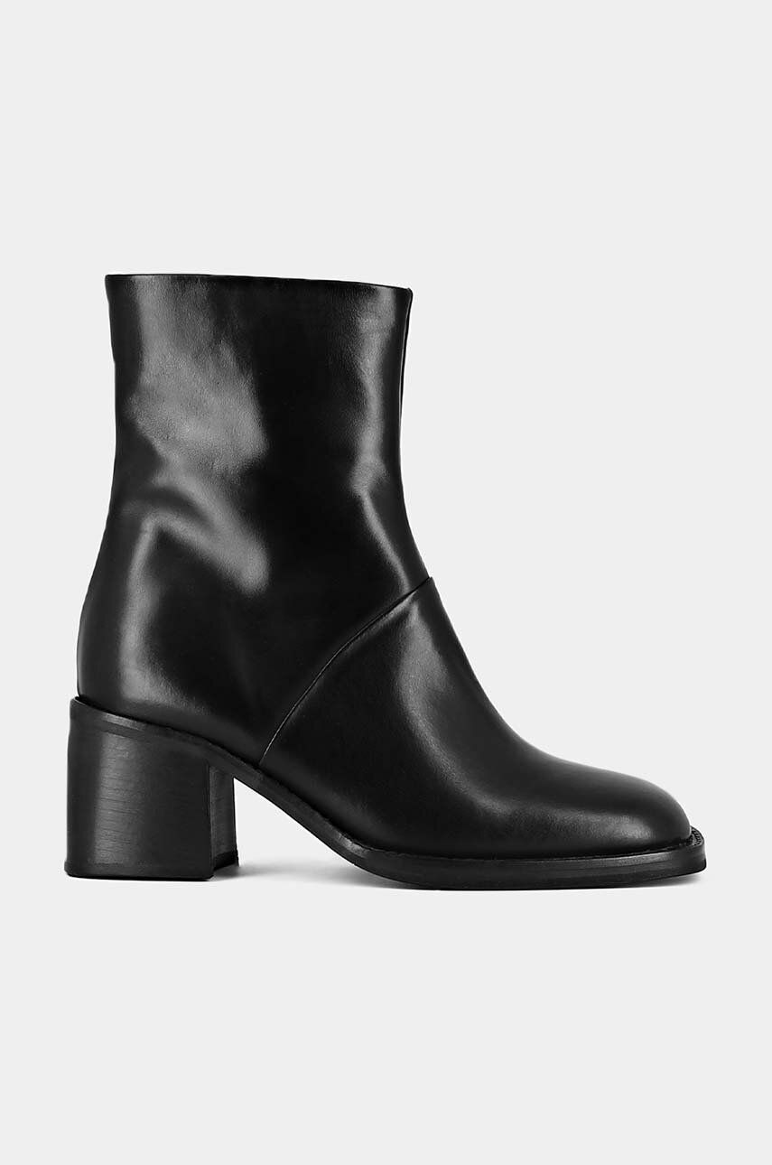 Jonak cizme de piele DIOUMA CUIR femei, culoarea negru, cu toc drept, 3300216
