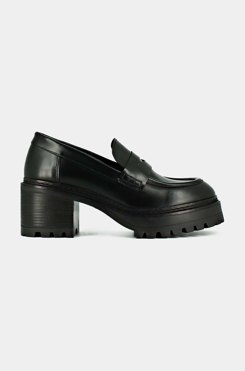Jonak Pantofi De Piele Rhum Cuir Glace Culoarea Negru, Cu Toc Drept, 3300107