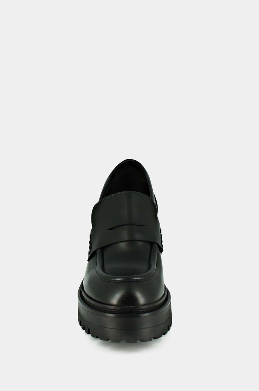 Jonak Pantofi De Piele RHUM CUIR GLACE Culoarea Negru, Cu Toc Drept, 3300107