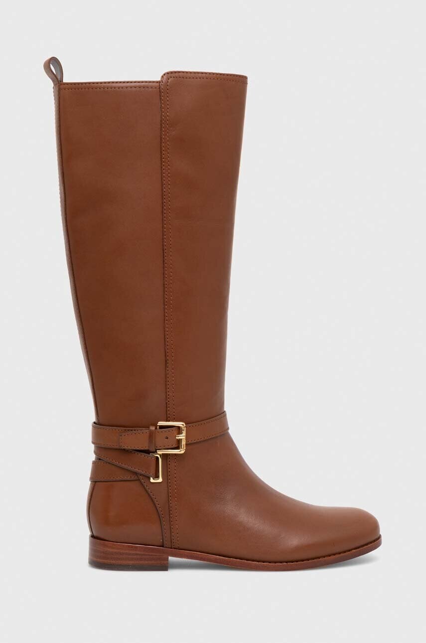 

Кожаные сапоги Lauren Ralph Lauren Blayke женские цвет коричневый на плоском ходу 802912396002