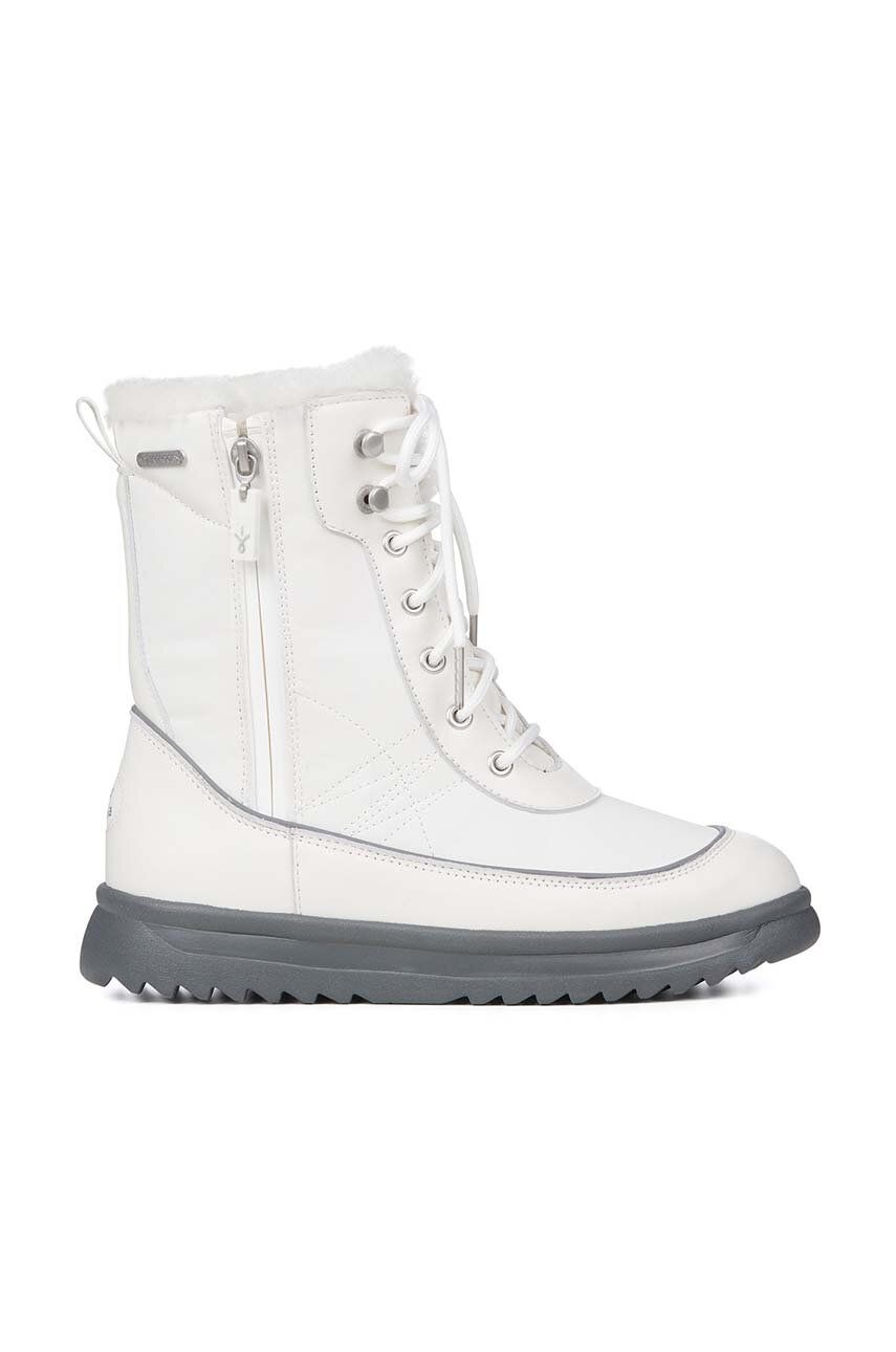 Emu Australia Botine Snowy Femei, Culoarea Alb, Cu Toc Plat, Izolat, W12785.COCT