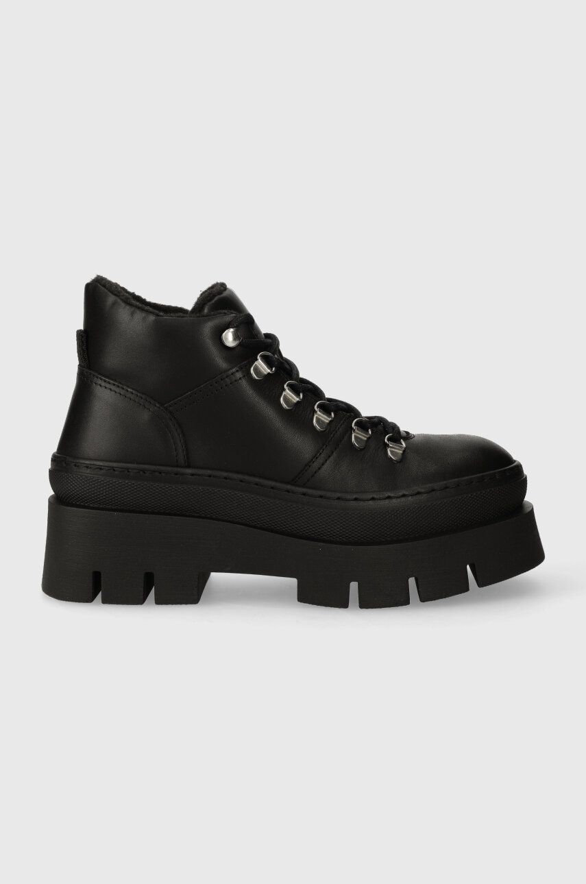 Kožené kotníkové boty Aldo Tiptop dámské, černá barva, na platformě, lehce zateplené, 13672324.TIPTOP