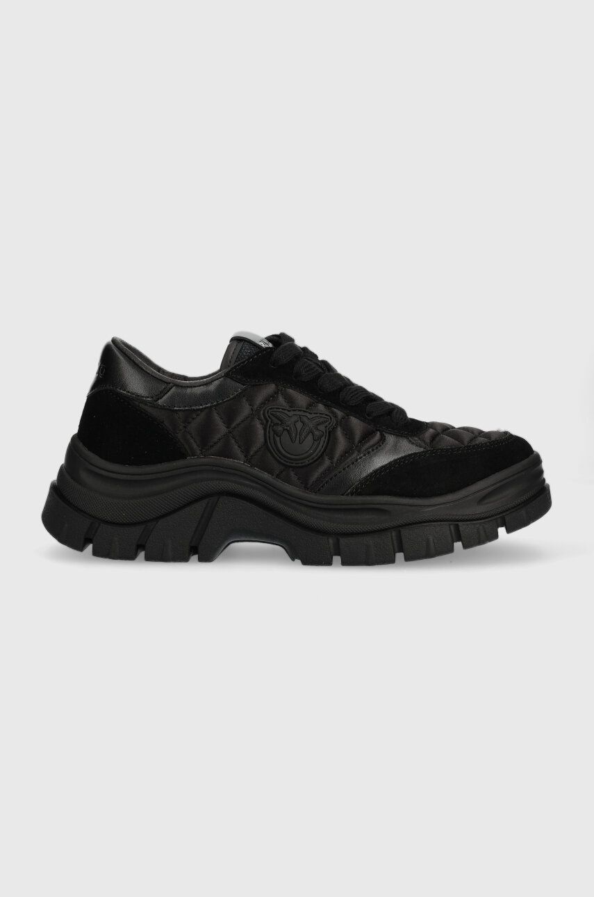 Sneakers boty Pinko Memphis černá barva, 101620 A12L Z99 - černá - Svršek: Textilní materiál