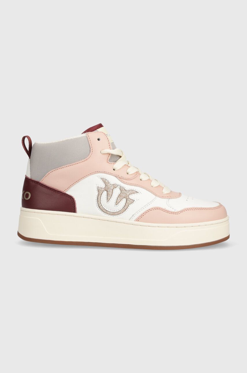 Kožené sneakers boty Pinko Detroit růžová barva, 101690 A188 B57 - růžová - Svršek: Textilní materiá