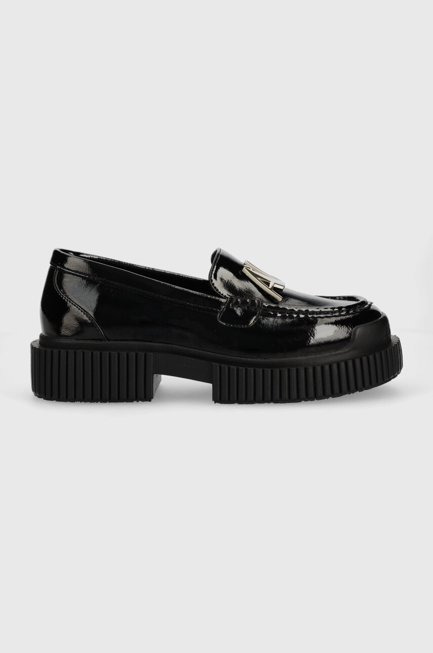 

Мокасины Armani Exchange женские цвет чёрный на платформе XDA002.XV741.K001