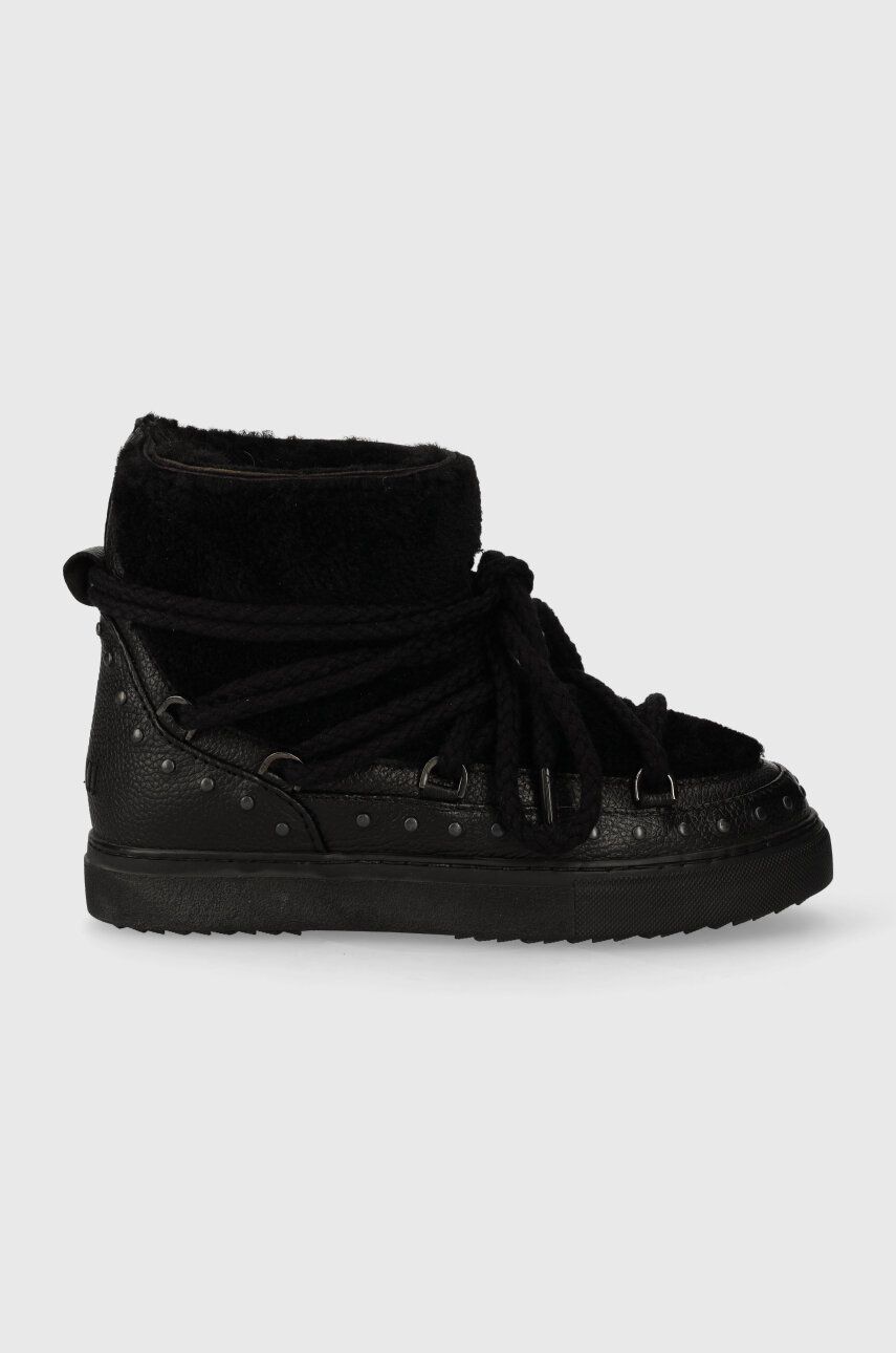Vlněné boty do sněhu Inuikii Curly Rock černá barva, 75102-076 - černá - Svršek: Přírodní kůže