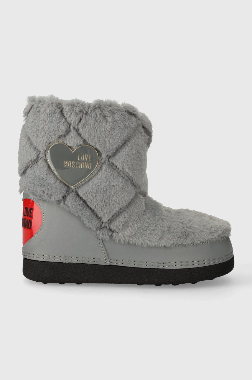 Love Moschino cizme de iarna SKIBOOT20 culoarea gri, JA24242G0HJW0020