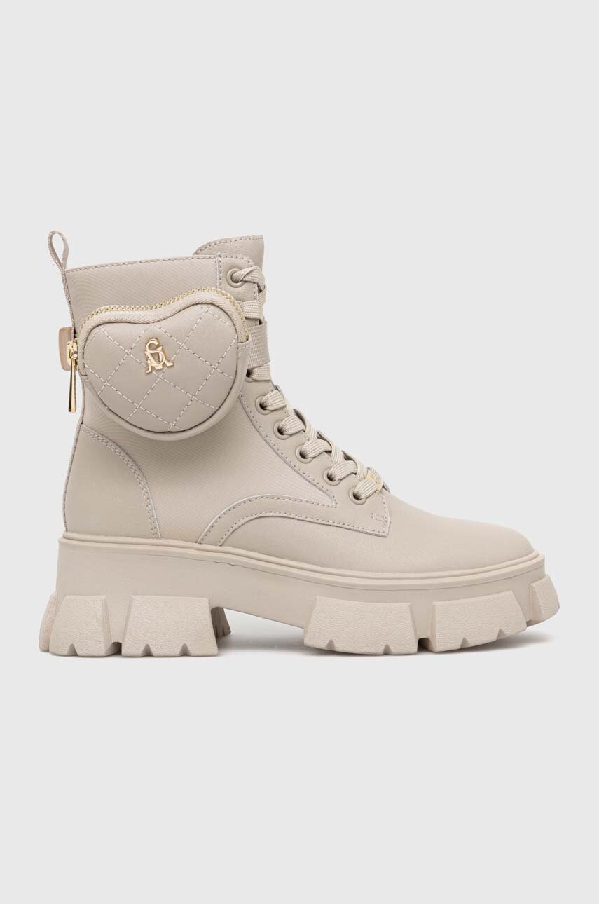 

Полусапоги Steve Madden Tanker-H женские цвет бежевый на платформе SM19000035