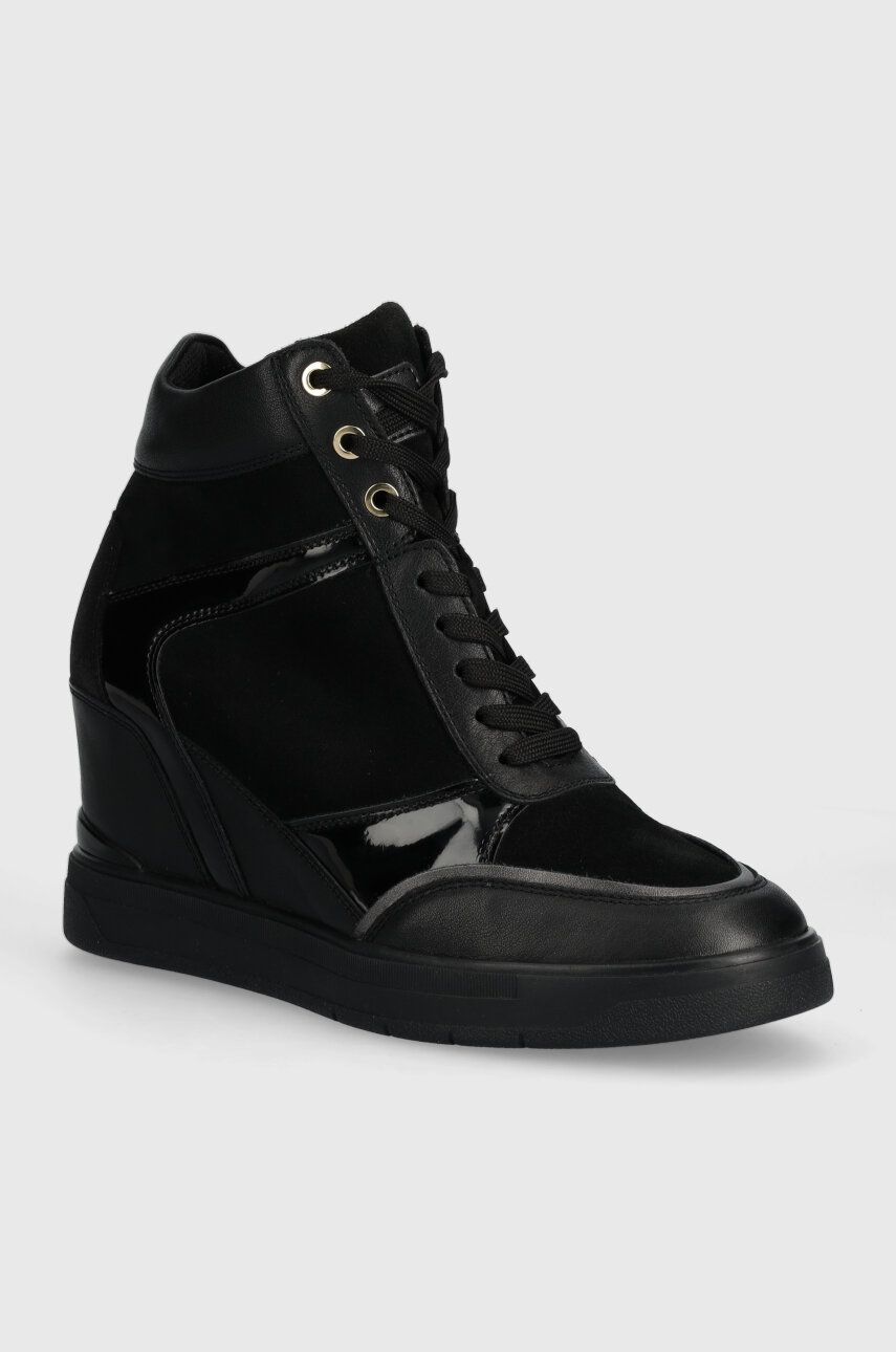 Levně Kožené sneakers boty Geox D MAURICA B černá barva, D35PRB 02285 C9999