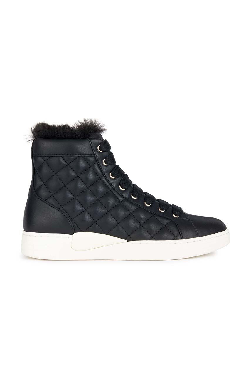 Kožené sneakers boty Geox D LAURESSA a černá barva, D3624A 00085 C9999 - černá - Svršek: Přírodní ků