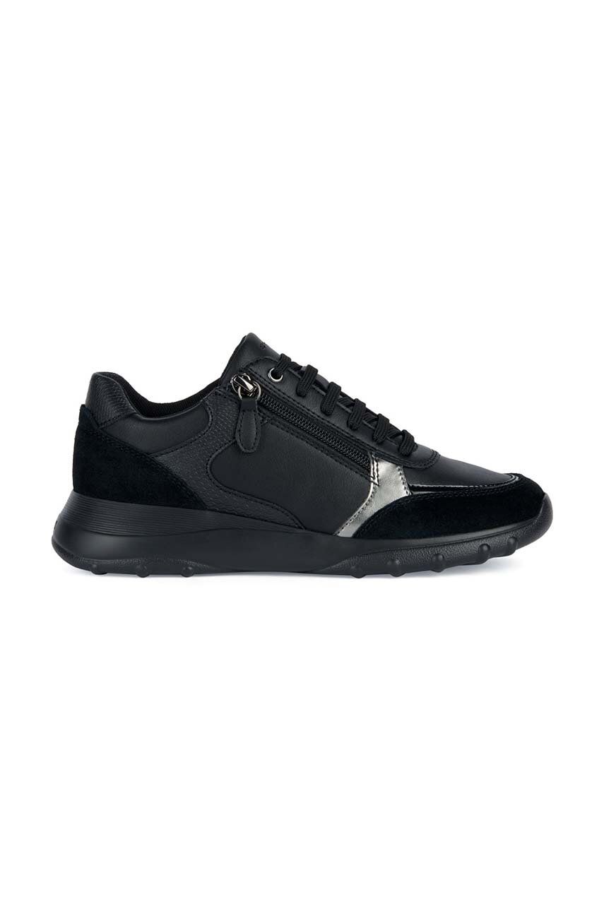 Sneakers boty Geox D ALLENIEE B černá barva, D36LPB 05422 C9999 - černá -  Svršek: Semišová kůž