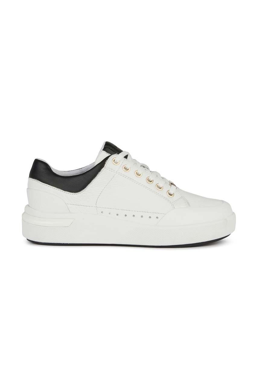 Kožené sneakers boty Geox D DALYLA a bílá barva, D36QFA 04654 C0404 - bílá - Svršek: Přírodní kůže