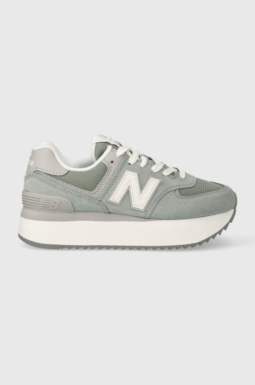 New Balance sneakers din piele întoarsă WL574ZSG culoarea turcoaz