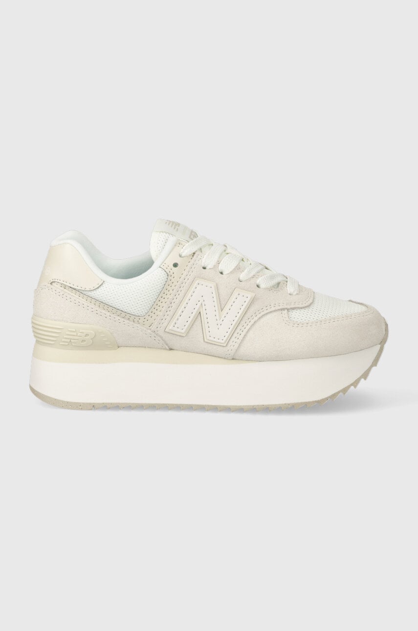 New Balance Sneakers Din Piele Intoarsa Wl574zso Culoarea Bej