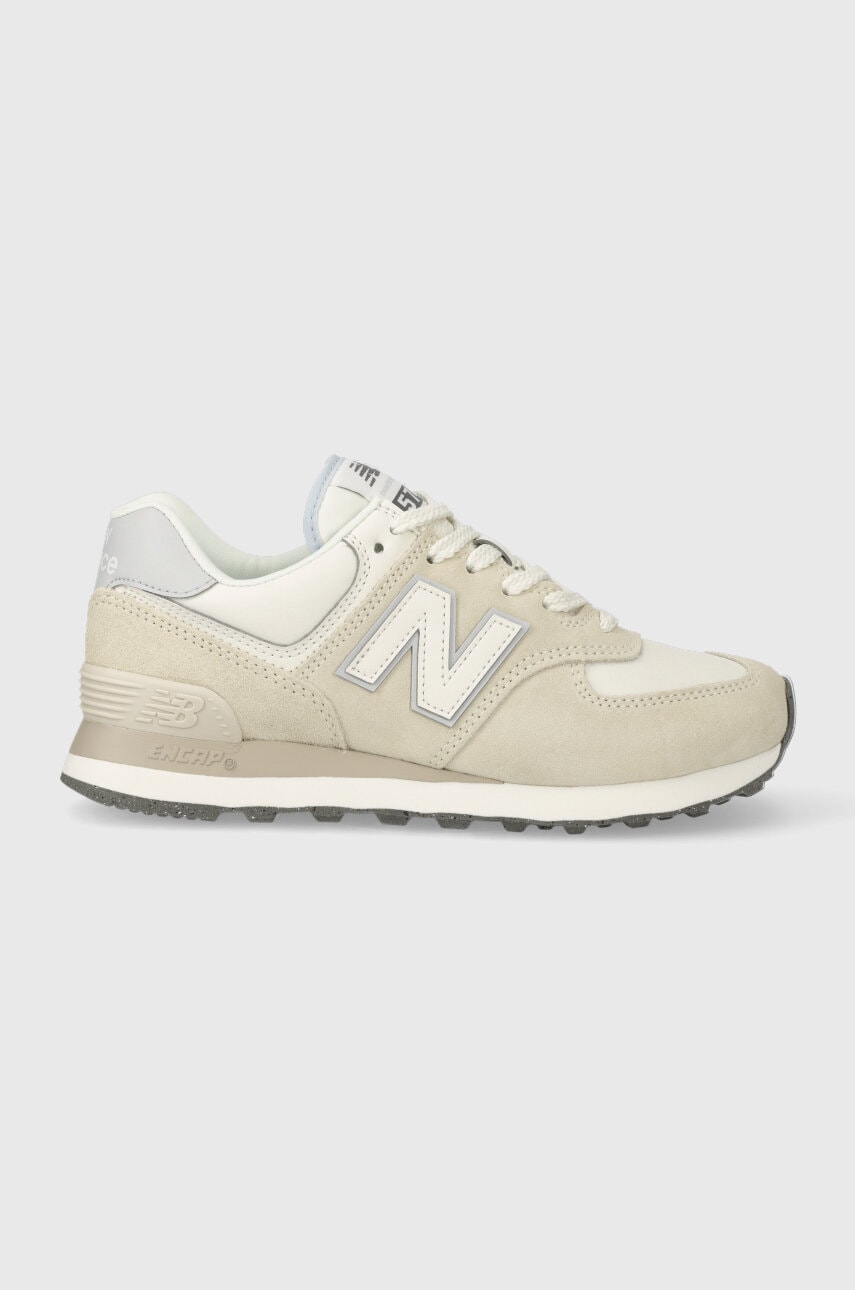 Levně Sneakers boty New Balance WL574AA2 béžová barva