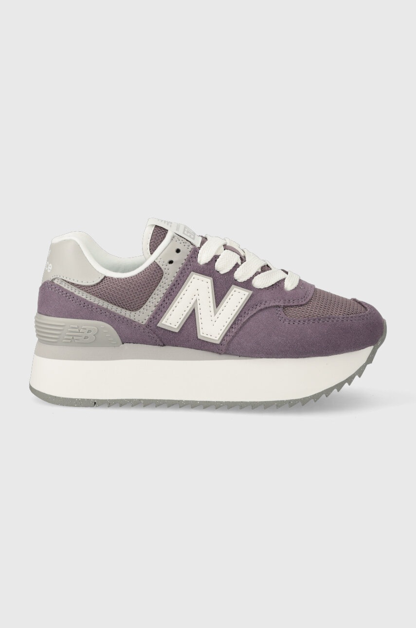 Levně Sneakers boty New Balance WL574ZSP fialová barva