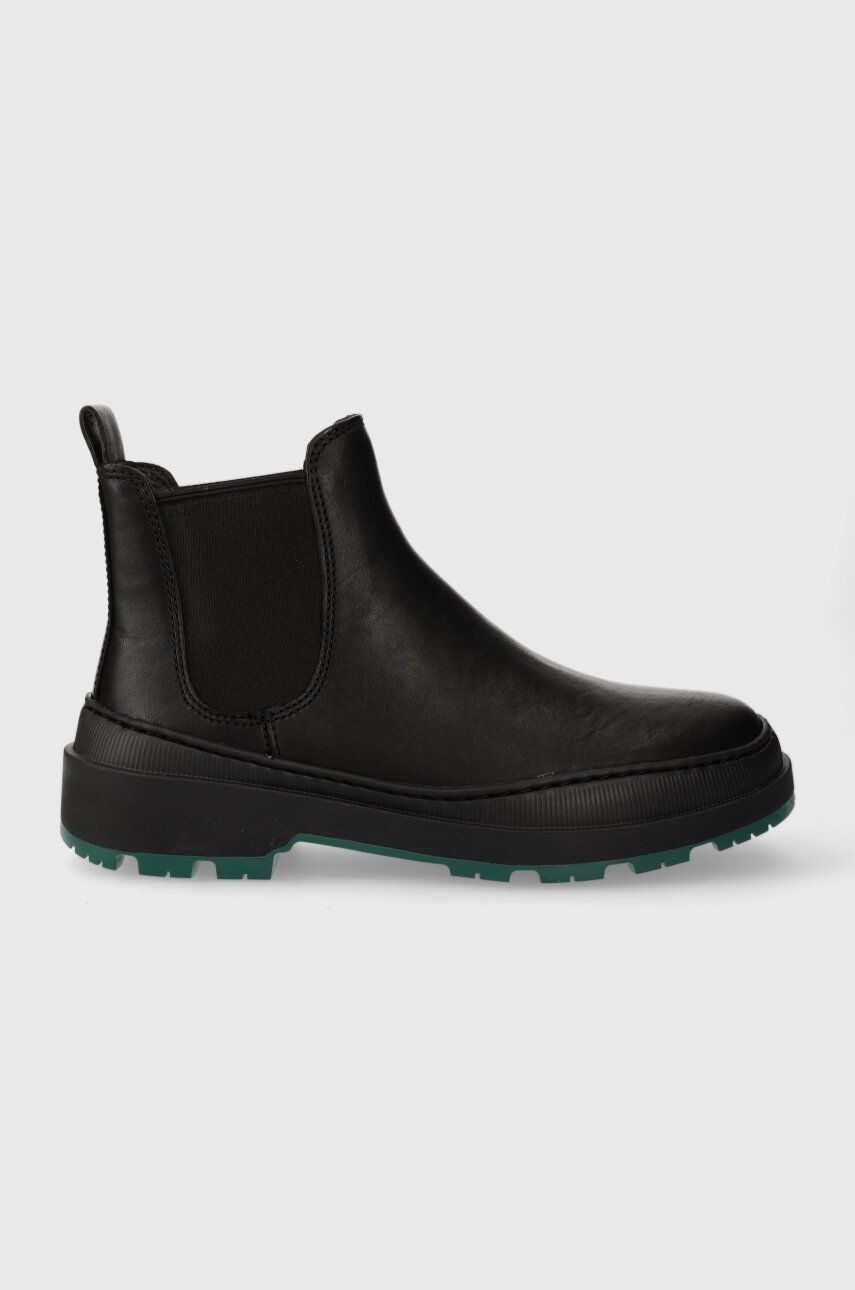 Kožené kotníkové boty Camper Brutus Trek dámské, černá barva, na plochém podpatku, K400646.006 - čer