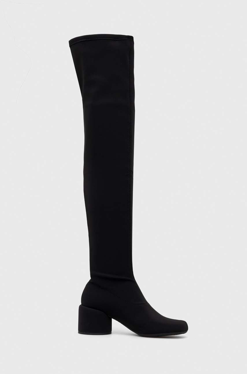 Kozačky Camper Niki dámské, černá barva, na podpatku, K400714.001 - černá - Svršek: Textilní materiá