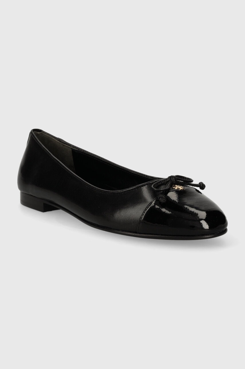 Шкіряні балетки Tory Burch CAP-TOE BALLET колір чорний  154511-004 