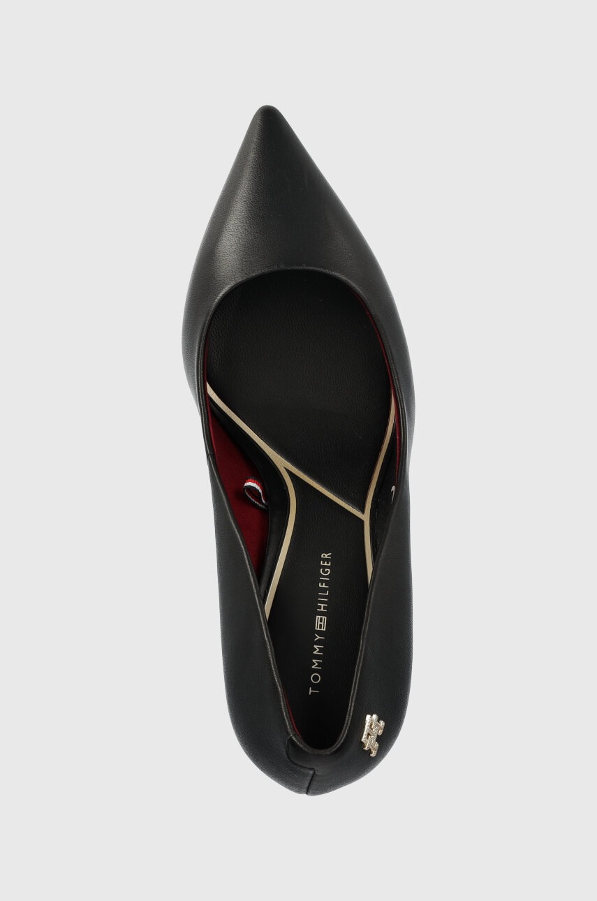 Шкіряні туфлі Tommy Hilfiger ESSENTIAL POINTED PUMP колір чорний FW0FW07533 