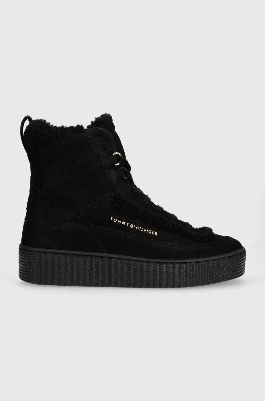 Sneakers boty Tommy Hilfiger ESSENTIAL LACE UP WARMBOOTIE černá barva, FW0FW07503 - černá - Svršek: 
