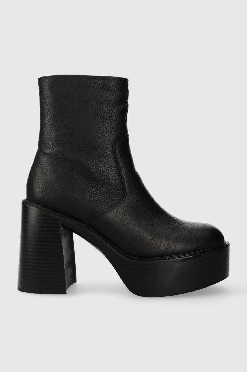 Kožené kotníkové boty Aldo Myrelle dámské, černá barva, na podpatku, 13621067Myrelle - černá - 