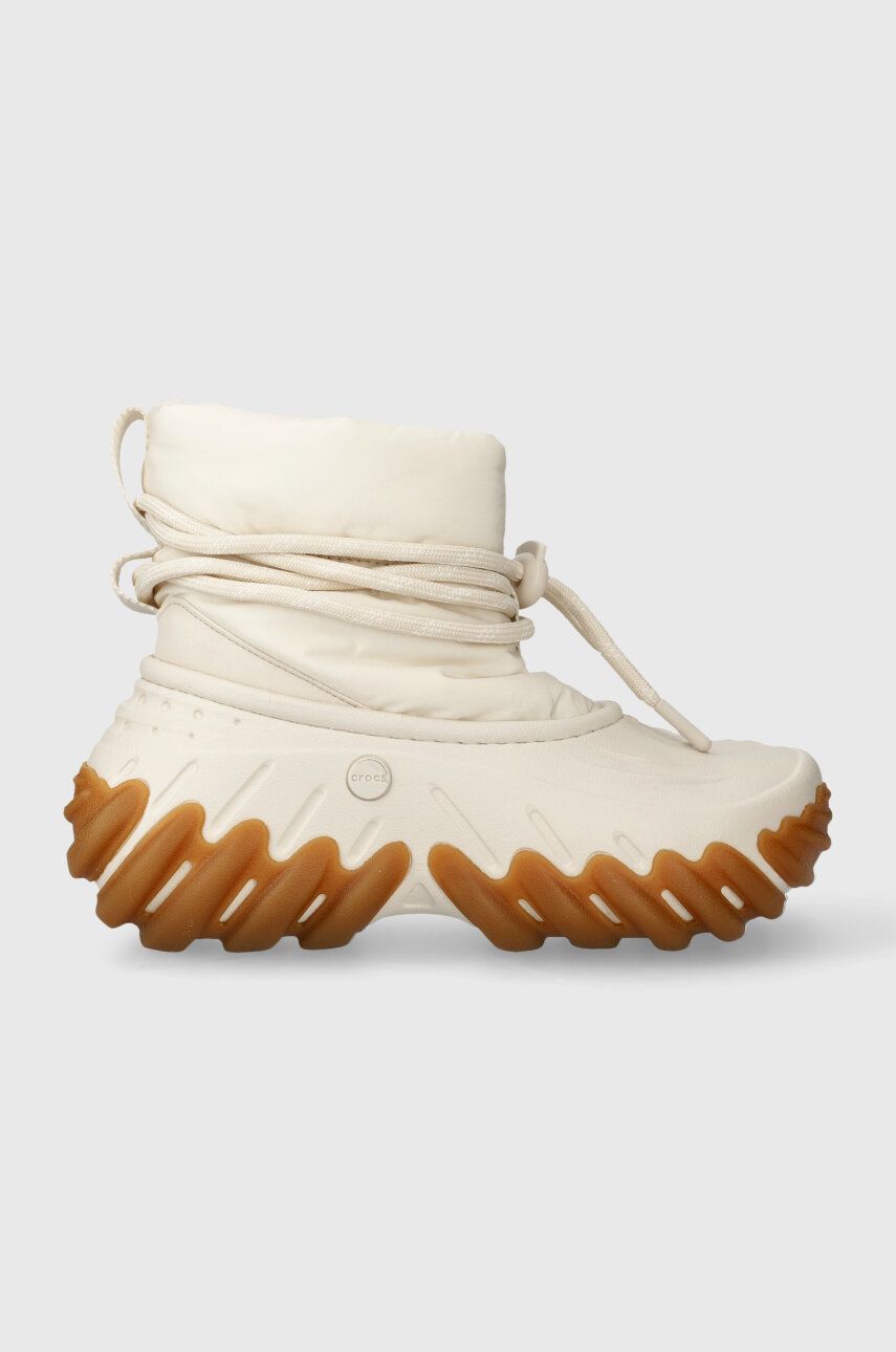 Crocs cizme de iarna Echo Boot culoarea bej, 208716