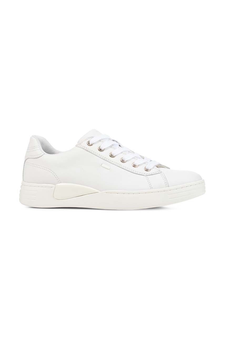 Kožené sneakers boty Geox D LAURESSA B bílá barva, D2624B 00085 C1000 - bílá -  Svršek: Přírodn