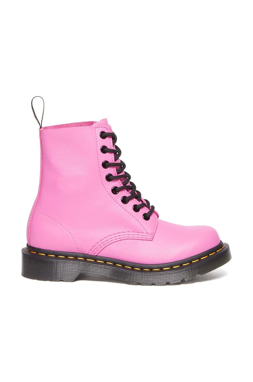 Levně Kožené workery Dr. Martens 1460 Pascal dámské, růžová barva, na plochém podpatku, DM30689717