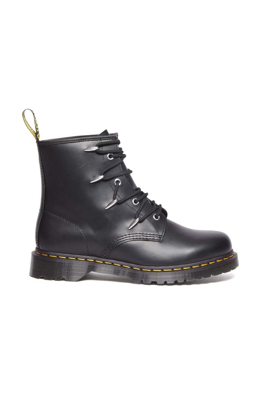 Kožené kotníkové boty Dr. Martens 1460 černá barva, na plochém podpatku, DM31173001 - černá - Svršek