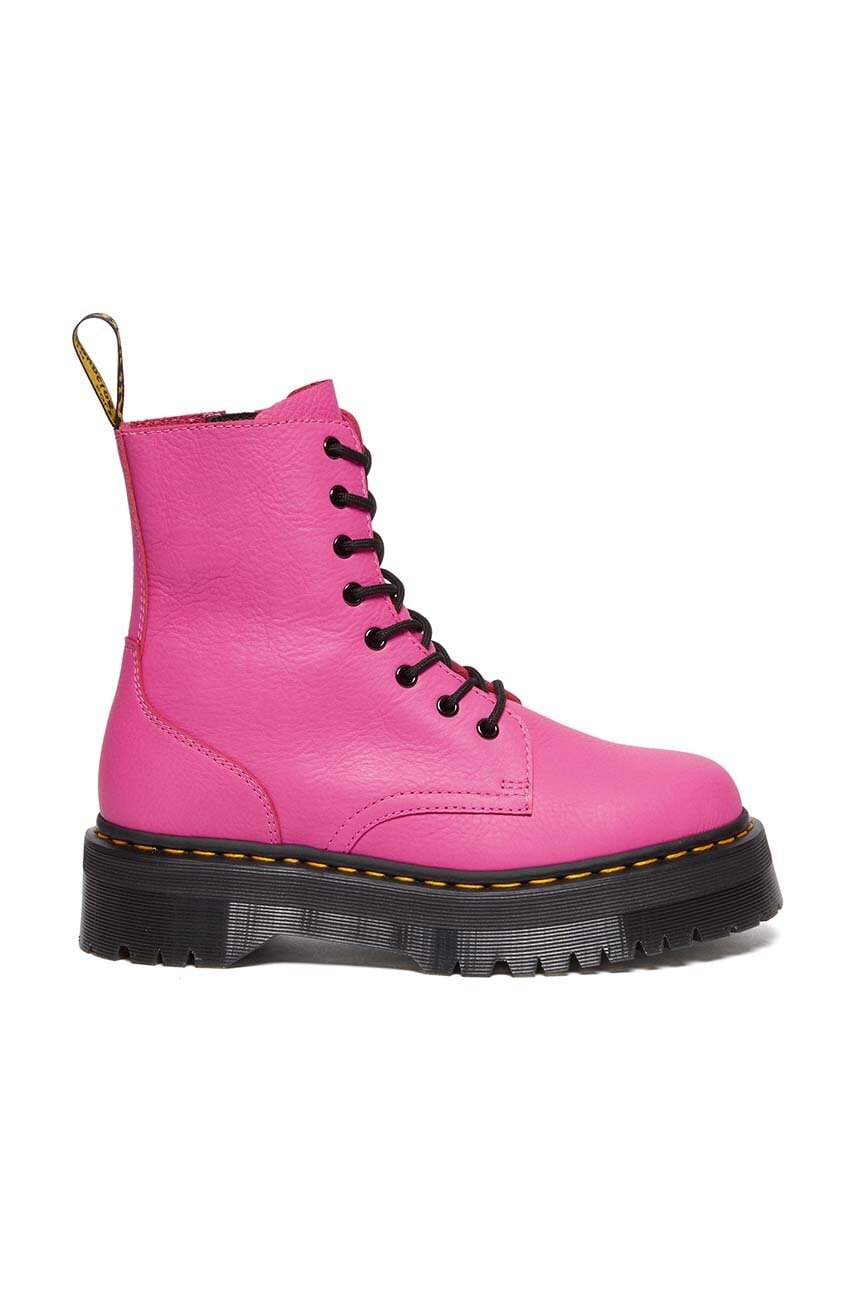 Dr. Martens Bocanci De Piele Jadon Femei, Culoarea Roz, Cu Platforma, Dm31295717