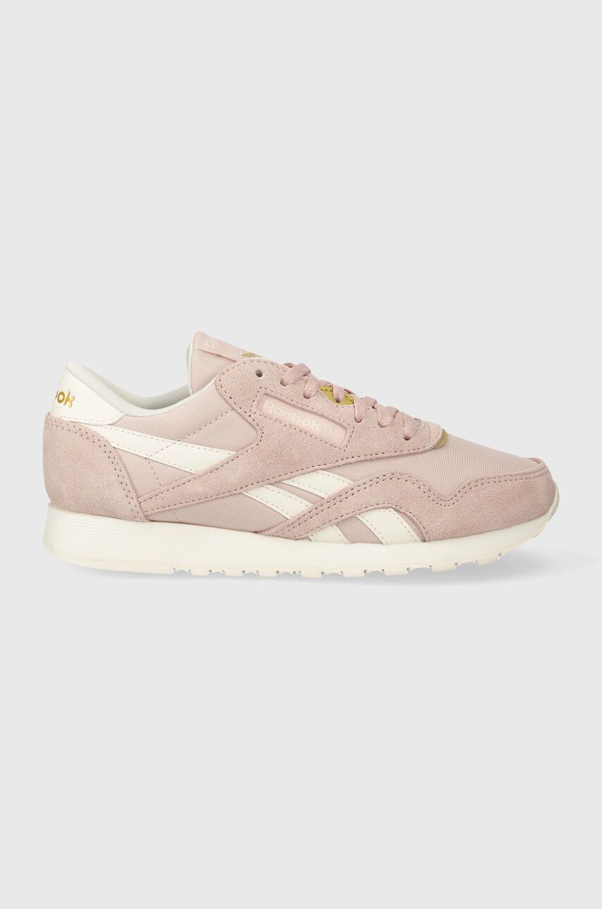 Levně Semišové sneakers boty Reebok Classic Nylon růžová barva