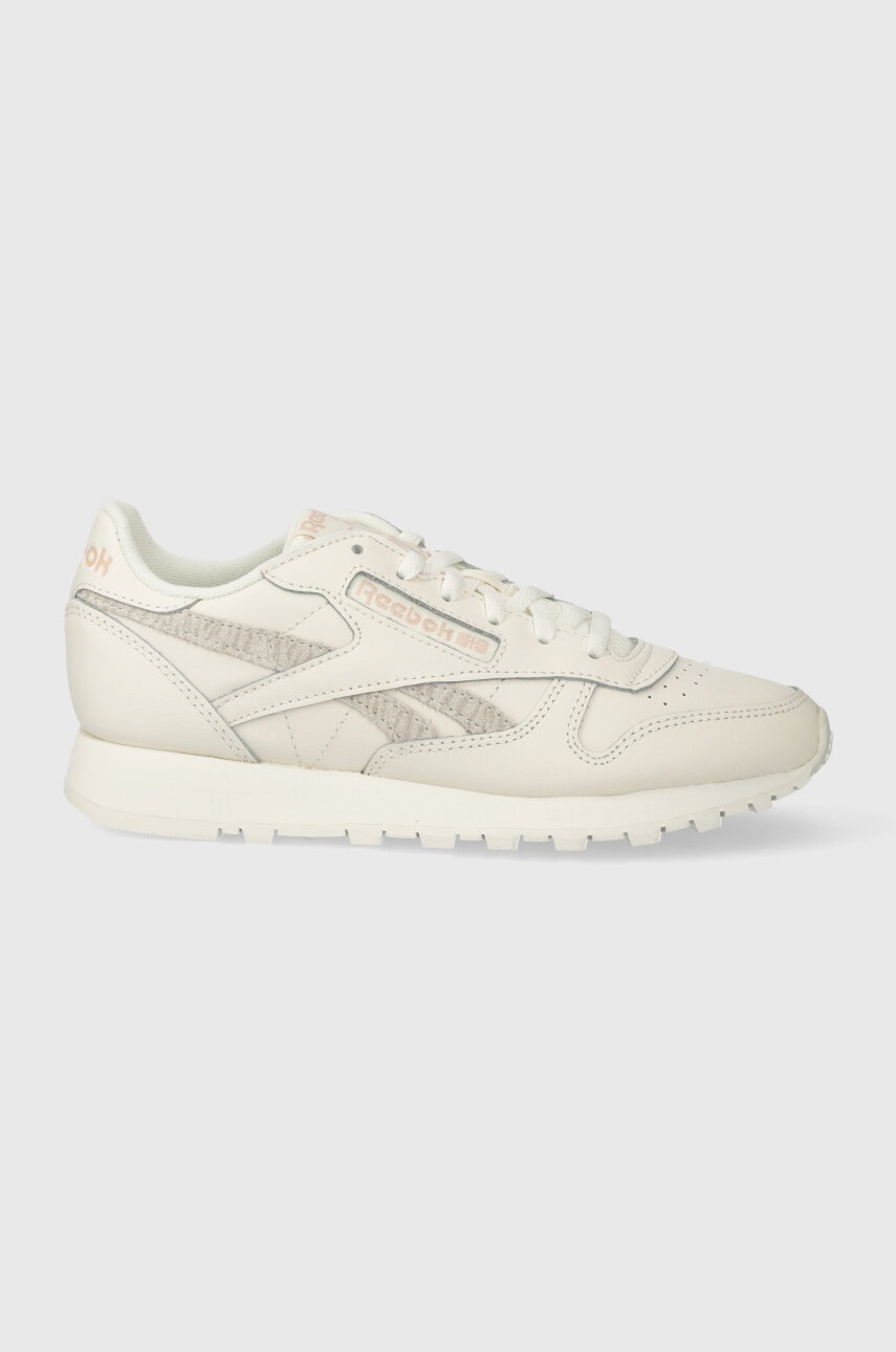 Levně Kožené sneakers boty Reebok CL Leather béžová barva