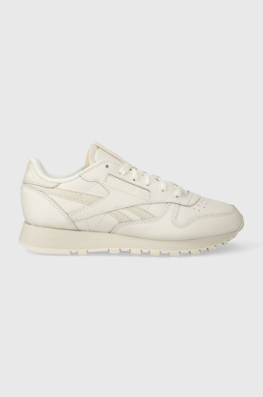 Levně Kožené sneakers boty Reebok Classic Leather béžová barva